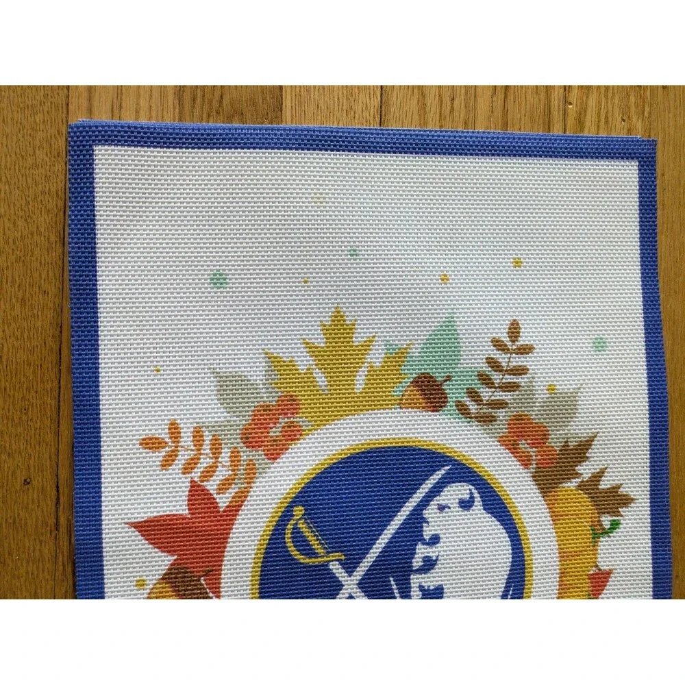 Buffalo Sabres Placemat Set NHL Logo, Thanksgiving, Autumn Fall Leaves, wegmans